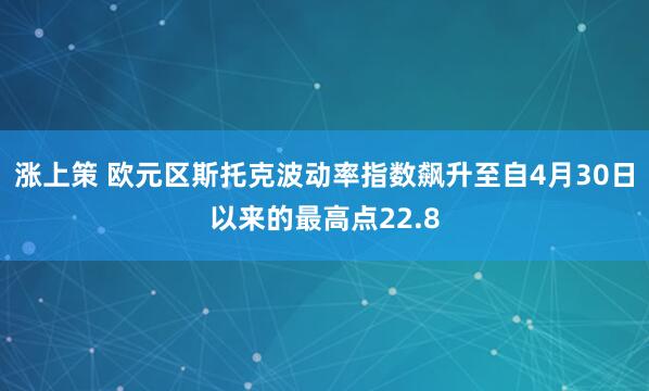涨上策 欧元区斯托克波动率指数飙升至自4月30日以来的最高点22.8